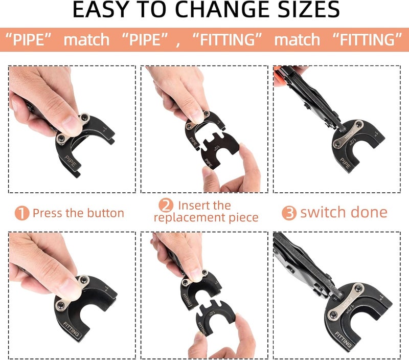 GIANNEER Push to Connect Removal Tool Disconnect Tongs for 1/2”, 3/4”, 1” Push Fitting Pex Removal Tool Improved Version - Image 4